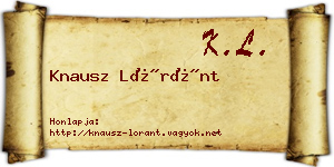 Knausz Lóránt névjegykártya