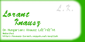 lorant knausz business card